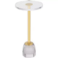 55 Downing Street Hanna 24 3/4 Luxe Gold Side Table with Acrylic Top and Glass Base