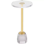 55 Downing Street Hanna 24 3/4 Luxe Gold Side Table with Acrylic Top and Glass Base