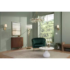 55 Downing Street Tavolino da appoggio Hanna 24 3/4 Luxe Gold con piano in acrilico e base in vetro