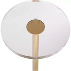 55 Downing Street Tavolino da appoggio Hanna 24 3/4 Luxe Gold con piano in acrilico e base in vetro