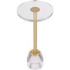55 Downing Street Tavolino da appoggio Hanna 24 3/4 Luxe Gold con piano in acrilico e base in vetro