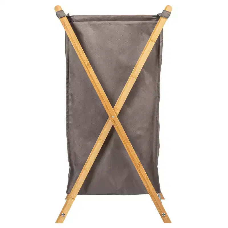 Cesto portabiancheria a X in bambù, fodera lavabile e struttura in bambù, ecologico e rinnovabile, pieghevole per riporre, semplice ed elegante