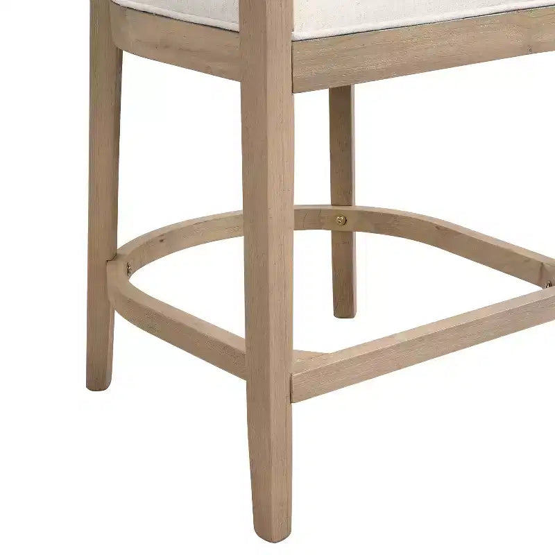 Christopher Knight Home Faraday Sgabelli da bancone imbottiti in legno di gomma da 25,25" con poggiapiedi (set da 2)
