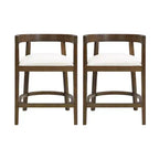Christopher Knight Home Faraday Sgabelli da bancone imbottiti in legno di gomma da 25,25" con poggiapiedi (set da 2)