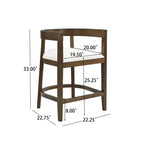 Christopher Knight Home Faraday Sgabelli da bancone imbottiti in legno di gomma da 25,25" con poggiapiedi (set da 2)