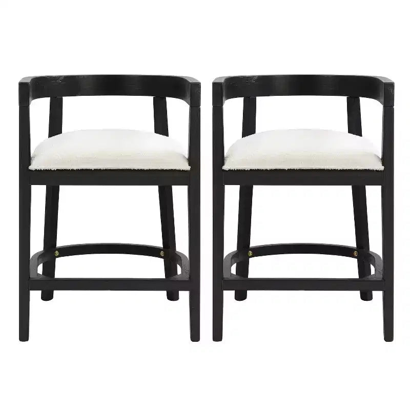 Christopher Knight Home Faraday Sgabelli da bancone imbottiti in legno di gomma da 25,25" con poggiapiedi (set da 2)