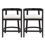Christopher Knight Home Faraday Sgabelli da bancone imbottiti in legno di gomma da 25,25" con poggiapiedi (set da 2)