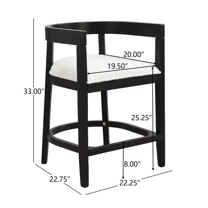 Christopher Knight Home Faraday Sgabelli da bancone imbottiti in legno di gomma da 25,25" con poggiapiedi (set da 2)