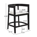 Christopher Knight Home Faraday Sgabelli da bancone imbottiti in legno di gomma da 25,25" con poggiapiedi (set da 2)