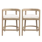 Christopher Knight Home Faraday Sgabelli da bancone imbottiti in legno di gomma da 25,25" con poggiapiedi (set da 2)