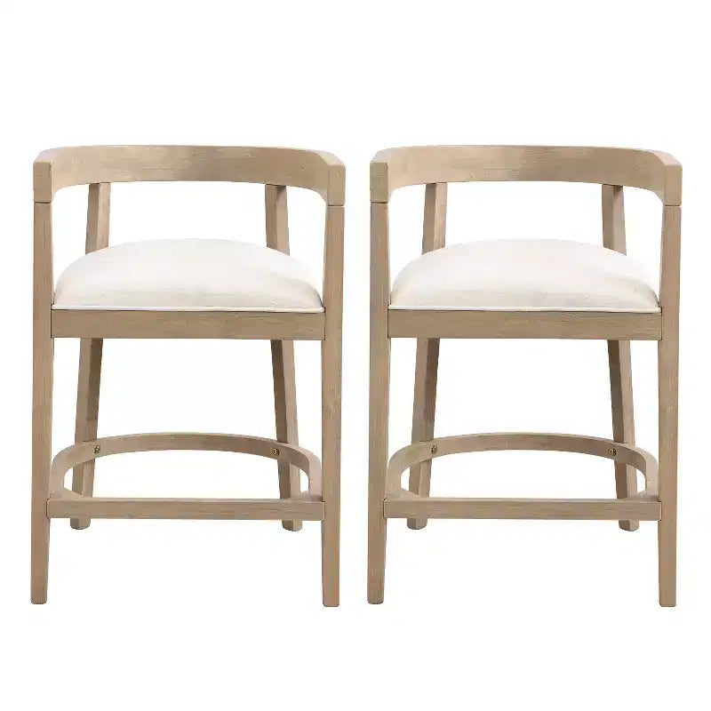 Christopher Knight Home Faraday Sgabelli da bancone imbottiti in legno di gomma da 25,25" con poggiapiedi (set da 2)