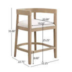 Christopher Knight Home Faraday Sgabelli da bancone imbottiti in legno di gomma da 25,25" con poggiapiedi (set da 2)