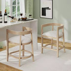 Christopher Knight Home Faraday Sgabelli da bancone imbottiti in legno di gomma da 25,25" con poggiapiedi (set da 2)