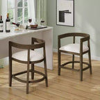 Christopher Knight Home Faraday Sgabelli da bancone imbottiti in legno di gomma da 25,25" con poggiapiedi (set da 2)