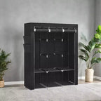 Armadio Guardaroba Portatile con Organizer Grande Capacità con Copertura in Tessuto Aste Appendiabiti e Ripiani per Camera da Letto Appendiabiti Robusto