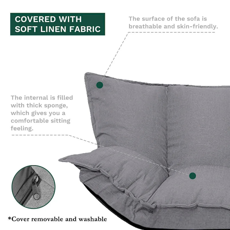 Divano moderno pigro, set futon carini, divano letto comodo e regolabile