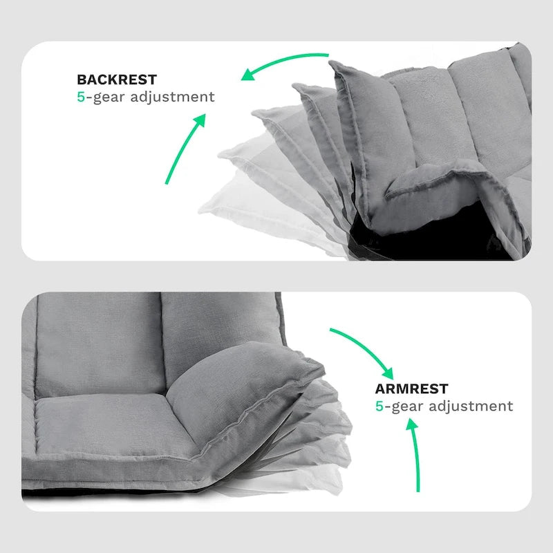 Divano moderno pigro, set futon carini, divano letto comodo e regolabile