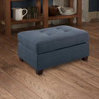 Pouf Contenitore Cocktail In Tessuto Dorris Blu