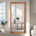 Dovelina Wood Vertical Frame Full Length Mirror Leaning Mirror - 71x35, Brown