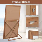 Specchio a figura intera Dovelina Wood Vertical Frame, specchio a parete/terra - 71x35, Marrone