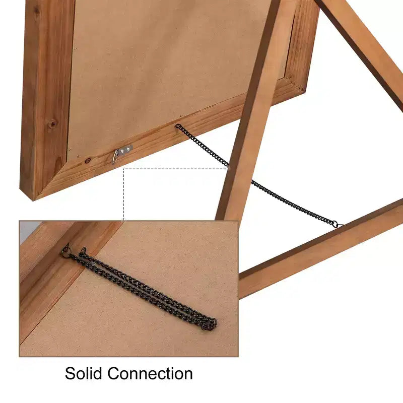 Specchio a figura intera Dovelina Wood Vertical Frame, specchio a parete/terra - 71x35, Marrone