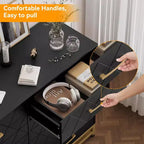 Cassettiera doppia a 8 cassetti con cassetti ampi e maniglie dorate