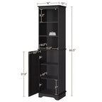 Yaheetech Mobile Bagno in Legno con Ripiani Aperti e Ante