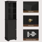 Yaheetech Mobile Bagno in Legno con Ripiani Aperti e Ante