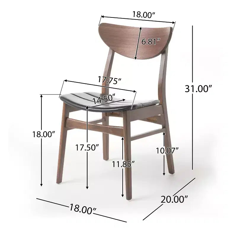 GDFStudio Lurline Set da Pranzo 5 Pezzi Moderno Metà Secolo in Ecopelle