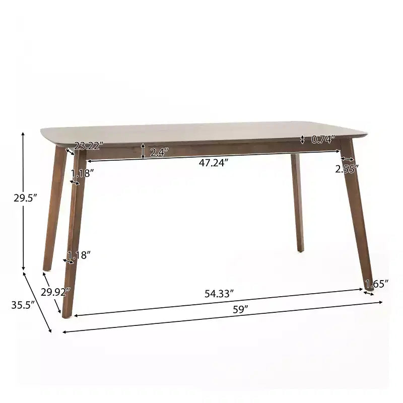 GDFStudio Lurline Set da Pranzo 5 Pezzi Moderno Metà Secolo in Ecopelle