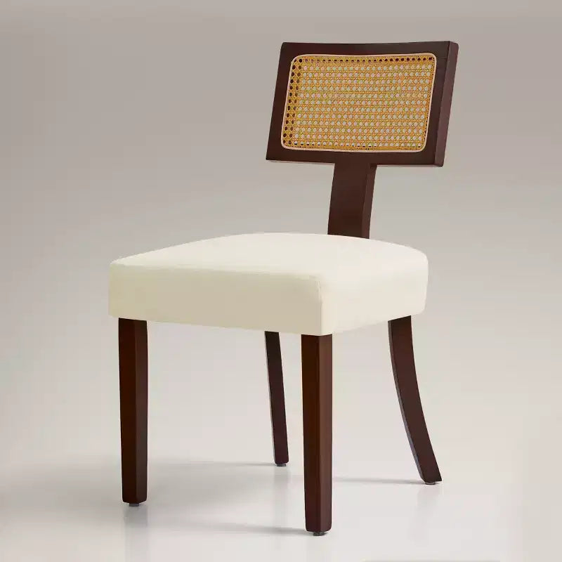 Subrtex Farmhouse, set di 2 sedie da pranzo in rattan, sedie da cucina imbottite in lino per tavolo da pranzo, sedie d'accento moderne di metà secolo, marrone