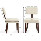Subrtex Farmhouse, set di 2 sedie da pranzo in rattan, sedie da cucina imbottite in lino per tavolo da pranzo, sedie d'accento moderne di metà secolo, marrone
