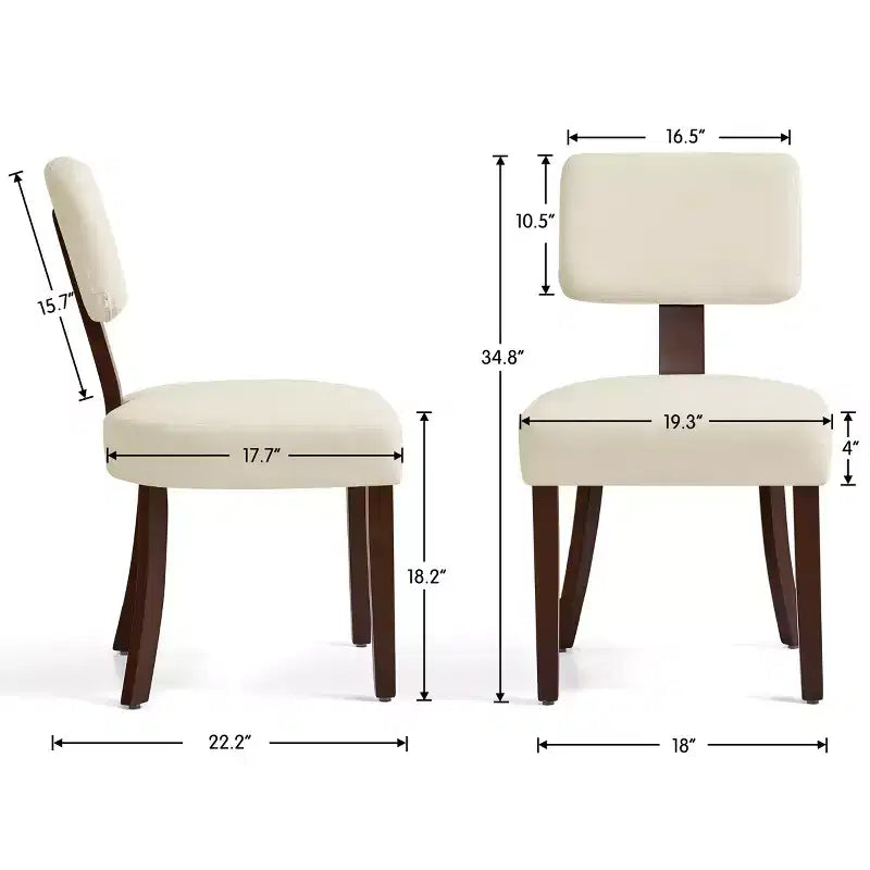 Subrtex Farmhouse, set di 2 sedie da pranzo in rattan, sedie da cucina imbottite in lino per tavolo da pranzo, sedie d'accento moderne di metà secolo, marrone