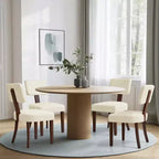 Subrtex Farmhouse, set di 2 sedie da pranzo in rattan, sedie da cucina imbottite in lino per tavolo da pranzo, sedie d'accento moderne di metà secolo, marrone