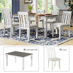 Set da pranzo da 7 pezzi con tavolo allungabile e 6 sedie imbottite