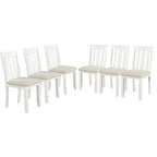 Set da pranzo da 7 pezzi con tavolo allungabile e 6 sedie imbottite