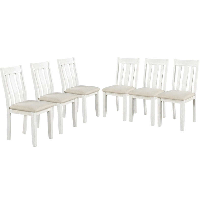 Set da pranzo da 7 pezzi con tavolo allungabile e 6 sedie imbottite