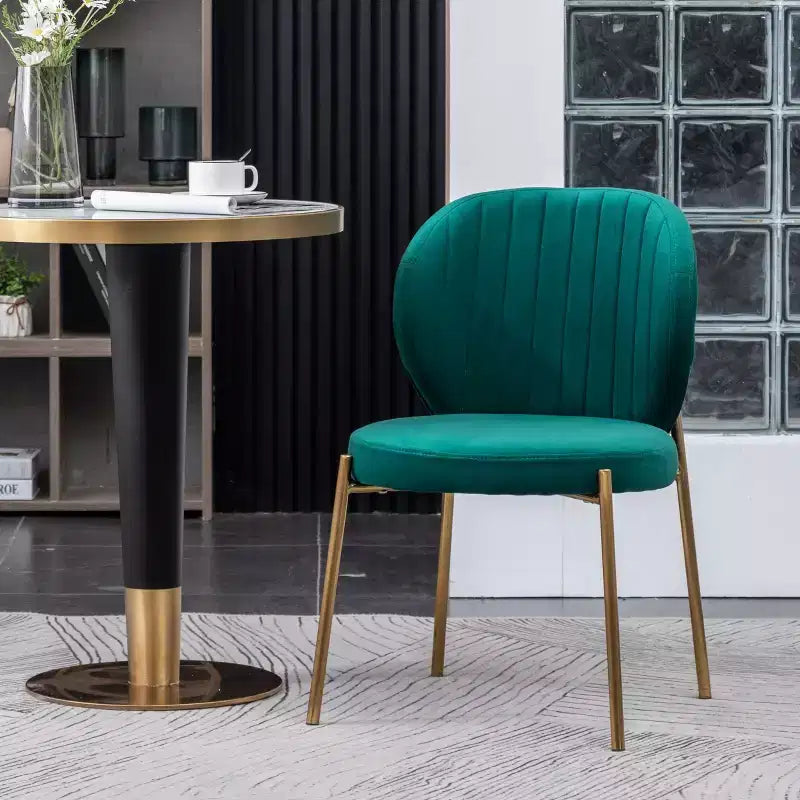 Roundhill Furniture Amoa Contemporary Velvet Dining Chair, Green