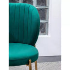 Sedia da pranzo contemporanea Roundhill Furniture Amoa in velluto, verde