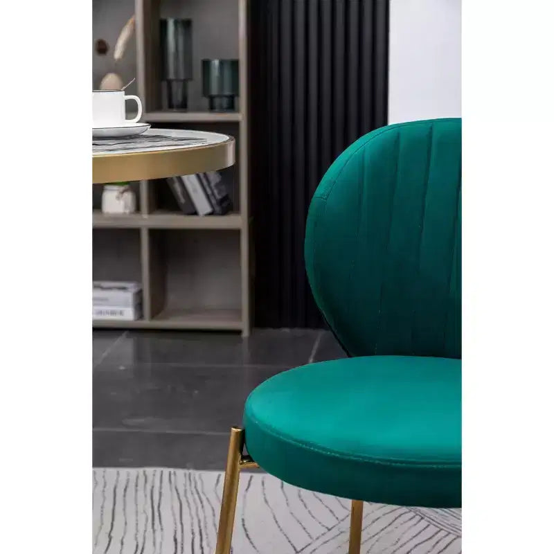 Sedia da pranzo contemporanea Roundhill Furniture Amoa in velluto, verde