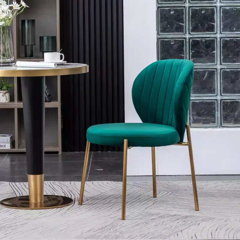 Sedia da pranzo contemporanea Roundhill Furniture Amoa in velluto, verde