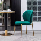 Sedia da pranzo contemporanea Roundhill Furniture Amoa in velluto, verde