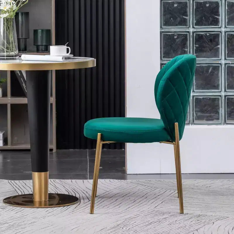 Sedia da pranzo contemporanea Roundhill Furniture Amoa in velluto, verde