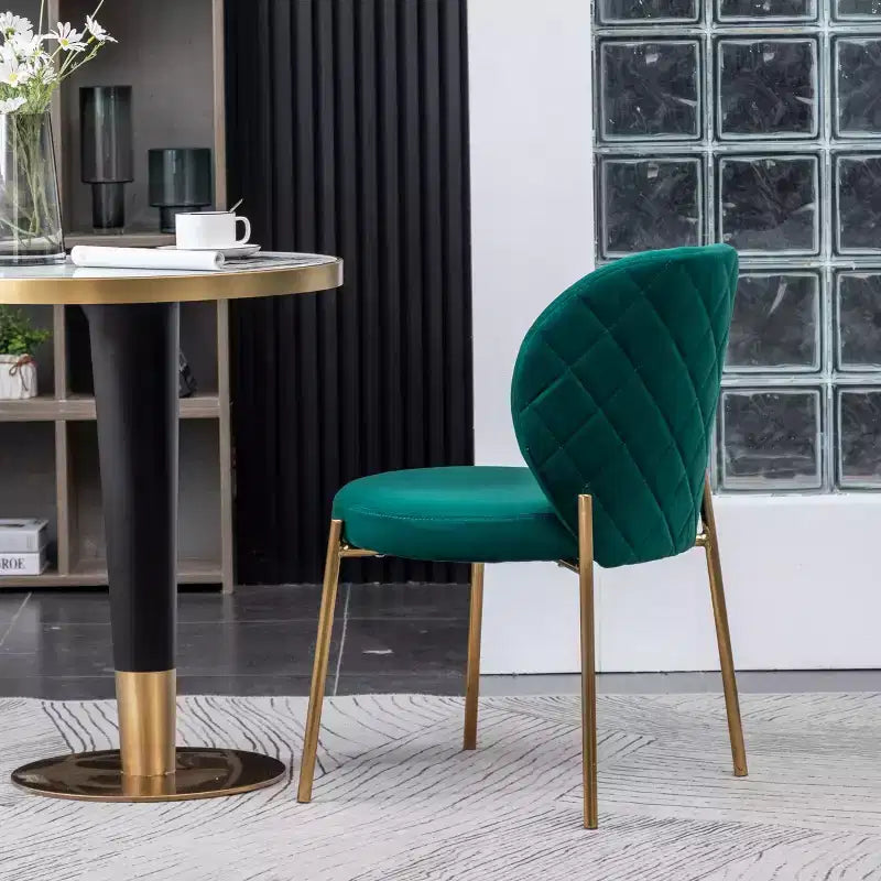 Sedia da pranzo contemporanea Roundhill Furniture Amoa in velluto, verde