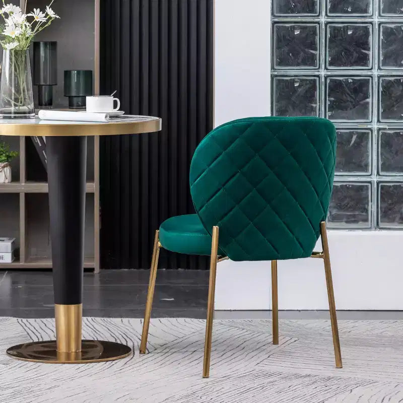 Sedia da pranzo contemporanea Roundhill Furniture Amoa in velluto, verde