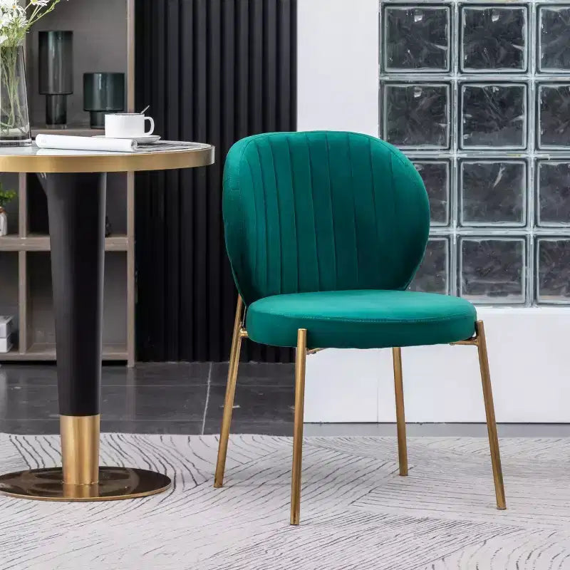 Sedia da pranzo contemporanea Roundhill Furniture Amoa in velluto, verde