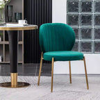 Sedia da pranzo contemporanea Roundhill Furniture Amoa in velluto, verde