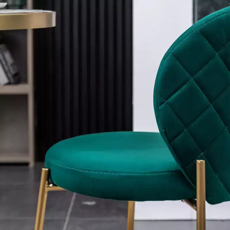 Sedia da pranzo contemporanea Roundhill Furniture Amoa in velluto, verde