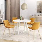 Set da pranzo rotondo Avant di Roundhill Furniture, tavolo da pranzo rotondo con 4 sedie laterali, 5 pezzi