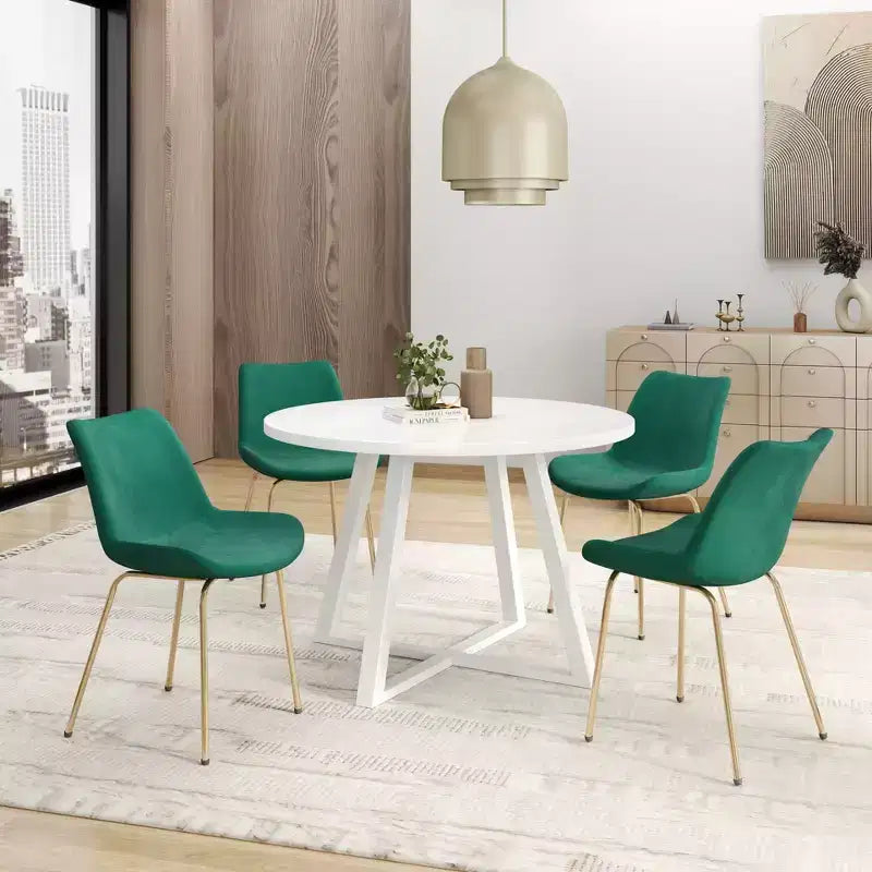 Set da pranzo rotondo Avant di Roundhill Furniture, tavolo da pranzo rotondo con 4 sedie laterali, 5 pezzi